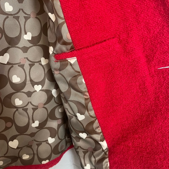 COACH vibrant red double breasted peacoat | XS - Picture 7 of 12